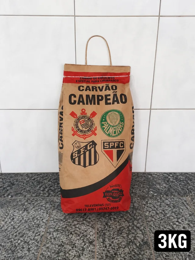 Saco de 3 kg de Carvão Campeão