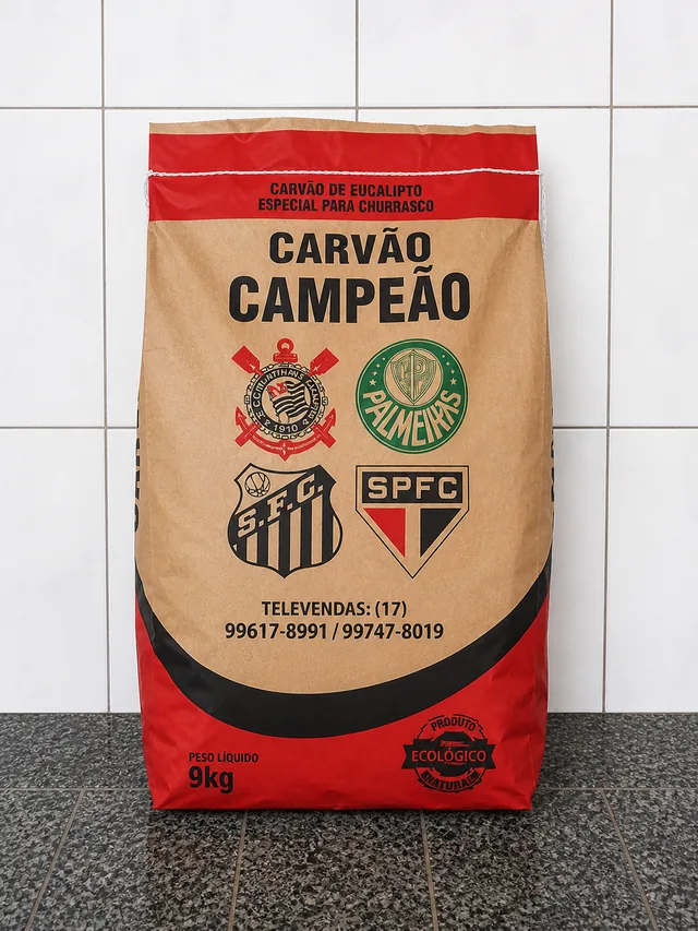 Saco de 9 kg de Carvão Campeão